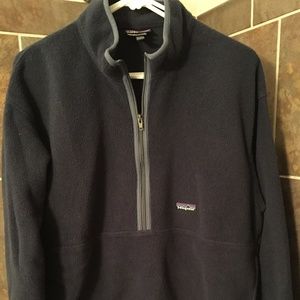 Patagonia Mens 1/2 1/4 Zip Synchilla Navy Pullover